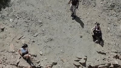 Dubai Police rescued two tourists who became stranded while hiking in Hatta, after suffering from severe exhaustion and fatigue. Photo: Dubai Police