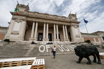 A view of the National Gallery of Modern Art in Rome, Monday, May 18, 2020 as museums reopen with Italy slowly lifting sanitary restrictions after a two-month coronavirus lockdown AP