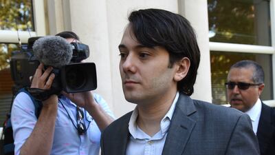 Martin Shkreli, the former Turing Pharmaceuticals executive, leaves court in 2017. AFP