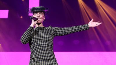 Alicia Keys performs at the 2019 Dubai Jazz Festival held at Dubai Media City Amphitheatre. Pawan Singh / The National