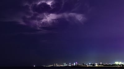 Lightning during a thunderstorm above Kuwait City. EPA