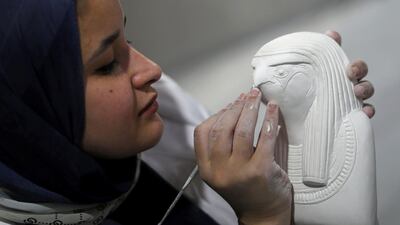 The factory makes a range of about 70 replicas, including miniatures of King Tut’s funerary mask and a fibreglass model bust of Alexander the Great’. Reuters