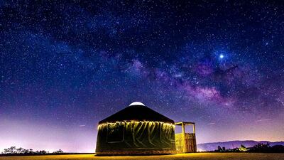 2. The Purty Yurty and Mini Me desert hideaways in California offer epic stargazing conditions plus discounted stays for single travellers. Rates from Dh173.