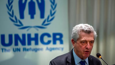 United Nations High Commissioner for Refugees Filippo Grandi speaks during a press conferance in Athens in November. AFP