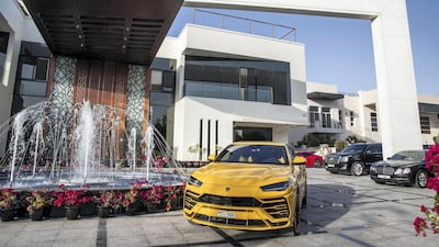 The seven-bedroom residence with its sharp angular facade stands out even amid Emirates Hills’ many large and exclusive residences. All photos by Antonie Robertson / The National