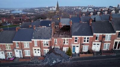 A house in Gateshead lost its roof on January 30, after strong winds from Storm Malik battered parts of the UK. AP