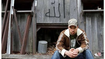 Michael Muhammad Knight photographed at his father's property in Capon Bridge, West Virginia.