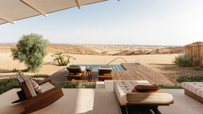 A swimming pool overlooking the valley at Six Senses Southern Dunes. Photo: Six Senses