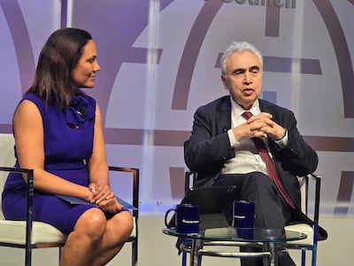 Fatih Birol speaks in a conversation during the spring meetings at the Atlantic Council in Washington. Salim Essaid / The National