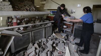 The Waiau Lodge Hotel shows damage in the aftermath of a 7.8 magnitude earthquake. Matias Delacroix / Getty Images