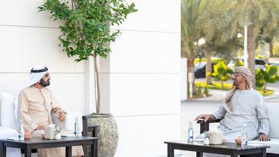 Sheikh Mohammed bin Rashid, Vice-President and Ruler of Dubai with Sheikh Mohamed bin Zayed, Crown Prince of Abu Dhabi and Deputy Supreme Commander of the Armed Forces at Al Shati Palace. All images Ministry of Presidential Affairs