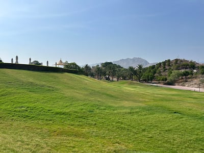JA Hatta Fort Hotel is set within 32 hectares of sprawling green lawns and mountains. Jennifer Gnana / The National