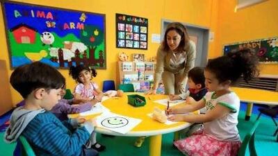 Ola Feidi manages the nursery at Sharjah Women's College.