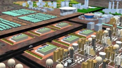 An artist's rendition of Kurdistan Gas City.