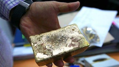A gold bar fresh from the mold. Pawan Singh / The National