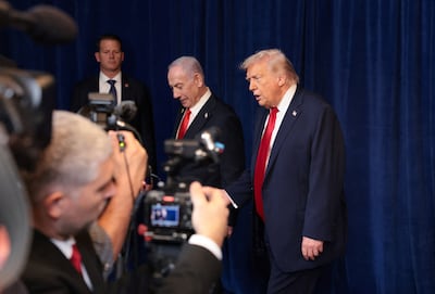 US President Donald Trump and Israeli Prime Minister Benjamin Netanyahu. Reuters