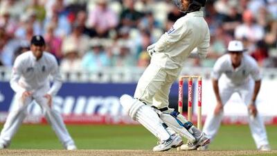 There is an even contest between bat and ball when cricket is played at Edgbaston in Birmingham. Paul Ellis / AFP