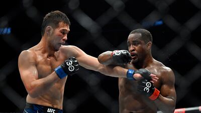 Shavkat Rakhmonov, left, and Geoff Neal fight during at UFC 285. AP Photo