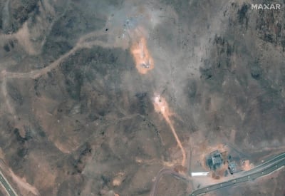 A satellite image shows the Fordow nuclear plant in Iran after the US strike. Maxar Technologies via AP