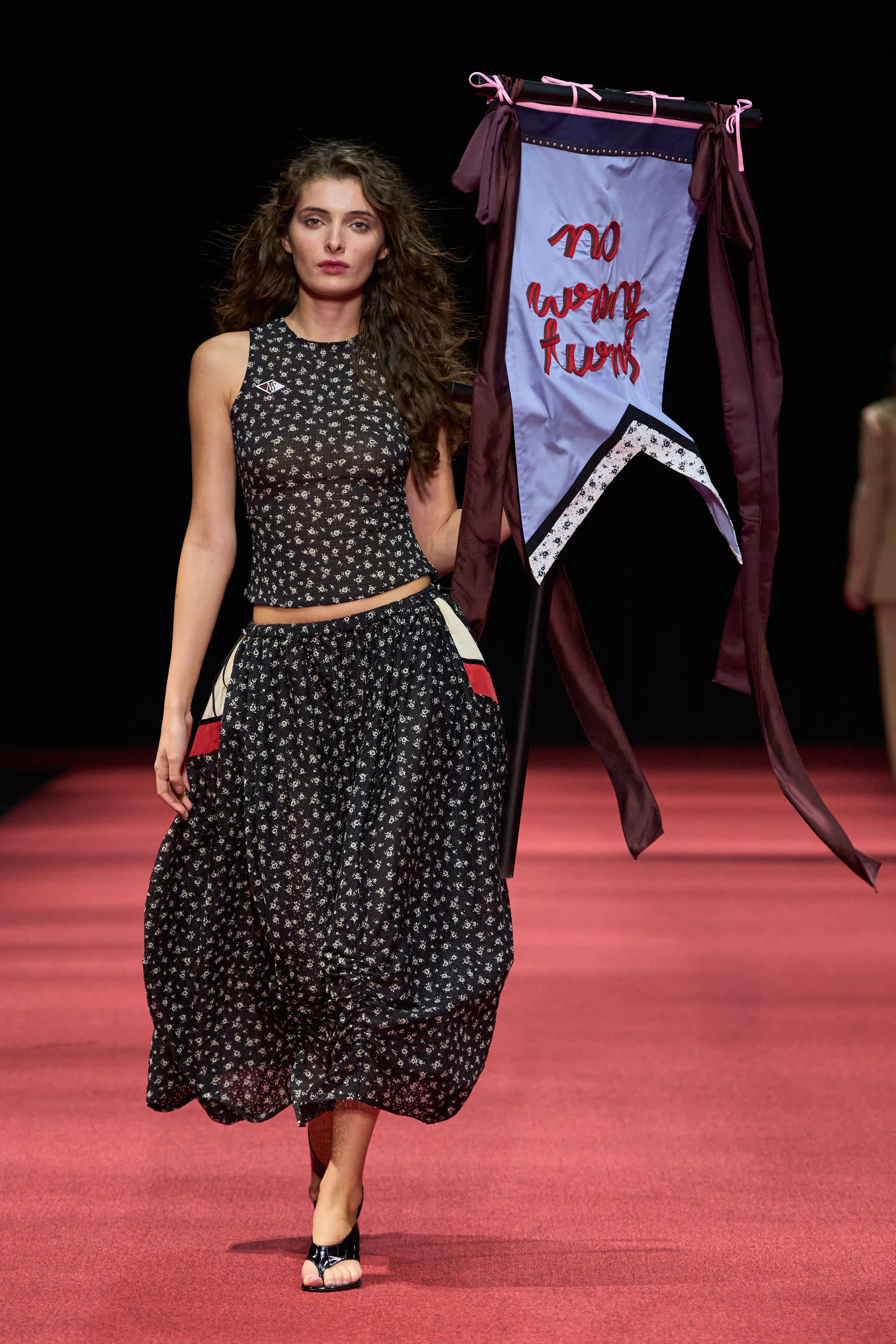 The Nafsika Skourti show at Dubai Fashion Week was filled with slogans such as 'No Wrong Turns' in celebration of sisterhood. Photo: Nafsika Skourti