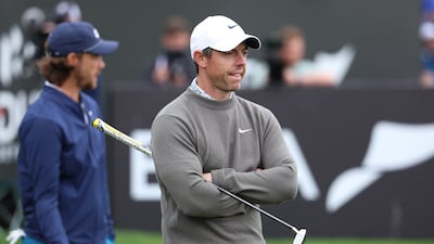 Rory McIlroy of Northern Ireland looks across the 9th hole during Day Two of the Hero Dubai Desert Classic. Getty Images