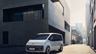 A Staria on the street.