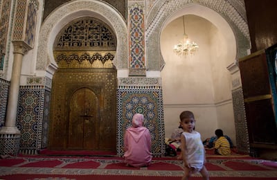 Women praying at El Idrissi Zawiya in Morocco. According to one survey, Arabs are praying more frequently since the start of the pandemic, with women seeking refuge in prayer in far greater numbers. Nicole Hill for The National