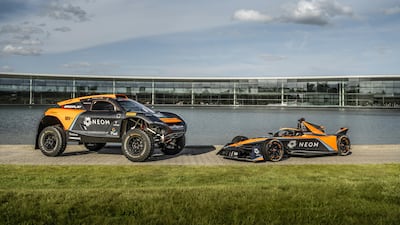 Neom will become the title partner for McLaren's E Teams and the combined units will be known as Neom McLaren Electric Racing, with the Neom brand to be carried in all of the McLaren E Teams' assets. Photo: Neom