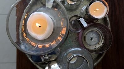 Interior of the Melanie Hunt’s apartment in the Greens in Dubai. She purchased most of the items from Dubizzle. Pawan Singh / The National