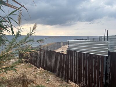 The construction site of a private villa on the Amchit coastline that is opposed by environmental activists. Jamie Prentis / The National