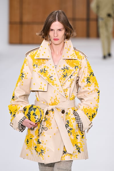 British textile designer Celia Birtwell collaborates with Burberry for its spring/summer 2027 collection. Getty Images