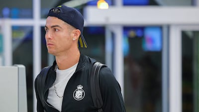 Soccer Football - Al Nassr players arrive at Zayed International Airport - Abu Dhabi, United Arab Emirates - April 6, 2024 Al Nassr's Cristiano Ronaldo arrives ahead of thier match against Al-Hilal Al Nassr / Handout via REUTERS THIS IMAGE HAS BEEN SUPPLIED BY A THIRD PARTY