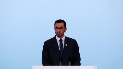 Minister of Industry and Advanced Technology and Cop28 President-designate Dr Sultan Al Jaber addressed a high-level forum on green development in Beijing. Photo: Cop28