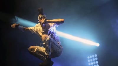 US rapper Machine Gun Kelly performs during his concert at the Murat Egyptian Room in Indianapolis. EPA