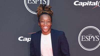 Kesha Smith arrives at the Espy Awards on Wednesday, July 10, 2019, at the Microsoft Theatre in Los Angeles. AP