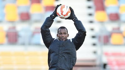 UAE goalkeeper Majed Naser is trying to put his troubled past behind him in Australia. Courtesy UAE FA