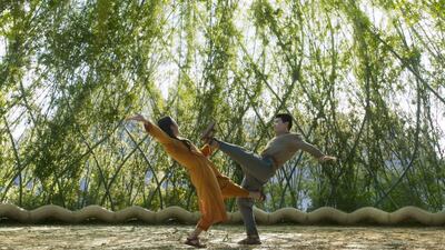 Yeoh and Simu Liu in Shang-Chi and the Legend of the Ten Rings, 2021. Photo: Marvel Studios