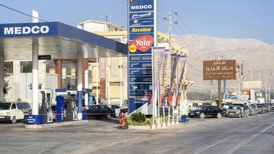 Fuel shortages in Beqaa force cars to wait in line for hours to get a few litres of petrol. Thibault Lefébure for The National
