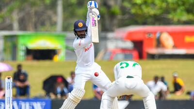 Sri Lanka's Dhananjaya de Silva plays a shot on his way to 109. AFP