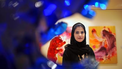 Sara Alahbabi at her Novus Art Gallery in The Galleria in Abu Dhabi. Delores Johnson / The National
