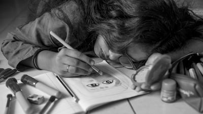 Vidhyaa Chandramohan's daughter drawing. Vidhyaa Chandramohan
