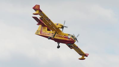 A Canadair CL-415 'SuperScooper'. Bombardier will sell its fire-fighting amphibious aircraft programme to Viking Air. Eric Piermont/AFP