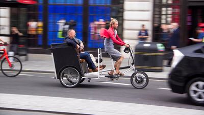 There are about 1,400 pedicab drivers in London. Shahzad Sheikh for The National