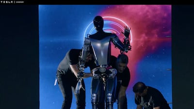 “There's still a lot of work to be done to refine Optimus and prove it,” Mr Musk told guests at the event.