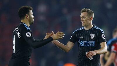 West Bromwich Albion's Darren Fletcher, right, and Hal Robson-Kanu. Peter Cziborra / Reuters