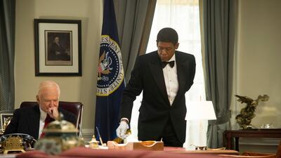 Robin Williams as Dwight Eisenhower, left, and Forest Whitaker as Cecil Gaines in a scene from Lee Daniels' The Butler. AP Photo / The Weinstein Company, Anne Marie Fox
