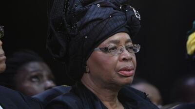 Graca Machel, the widow of Nelson Mandela, arrives at the funeral ceremony. Odd Andersen / AFP Photo