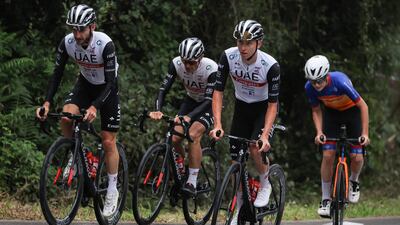 UAE Team Emirates during a training session in Bilbao. AFP