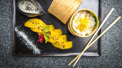 The mango sticky rice at Smoking Doll. Courtesy Smoking Doll