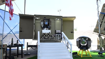 The Iron Beam system, part of Israel's multi-tiered air defence network, on display at Ben Gurion Airport in Lod, near Tel Aviv. Photo: Israeli Ministry of Defence
